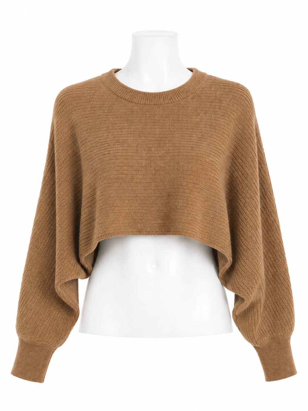 Size M Wilfred Free Women’s Merino Wool Cropped Sweater Camel Beige